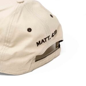 Tan hat with leather logo - Image 4
